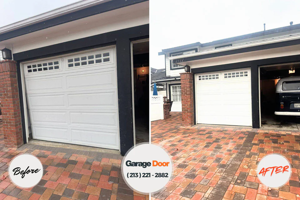 Before and after: garage door spring repair Indiantown, FL